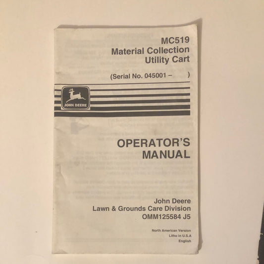 John Deere MC519 Material Collection Utility Cart _ Operator’s Manual