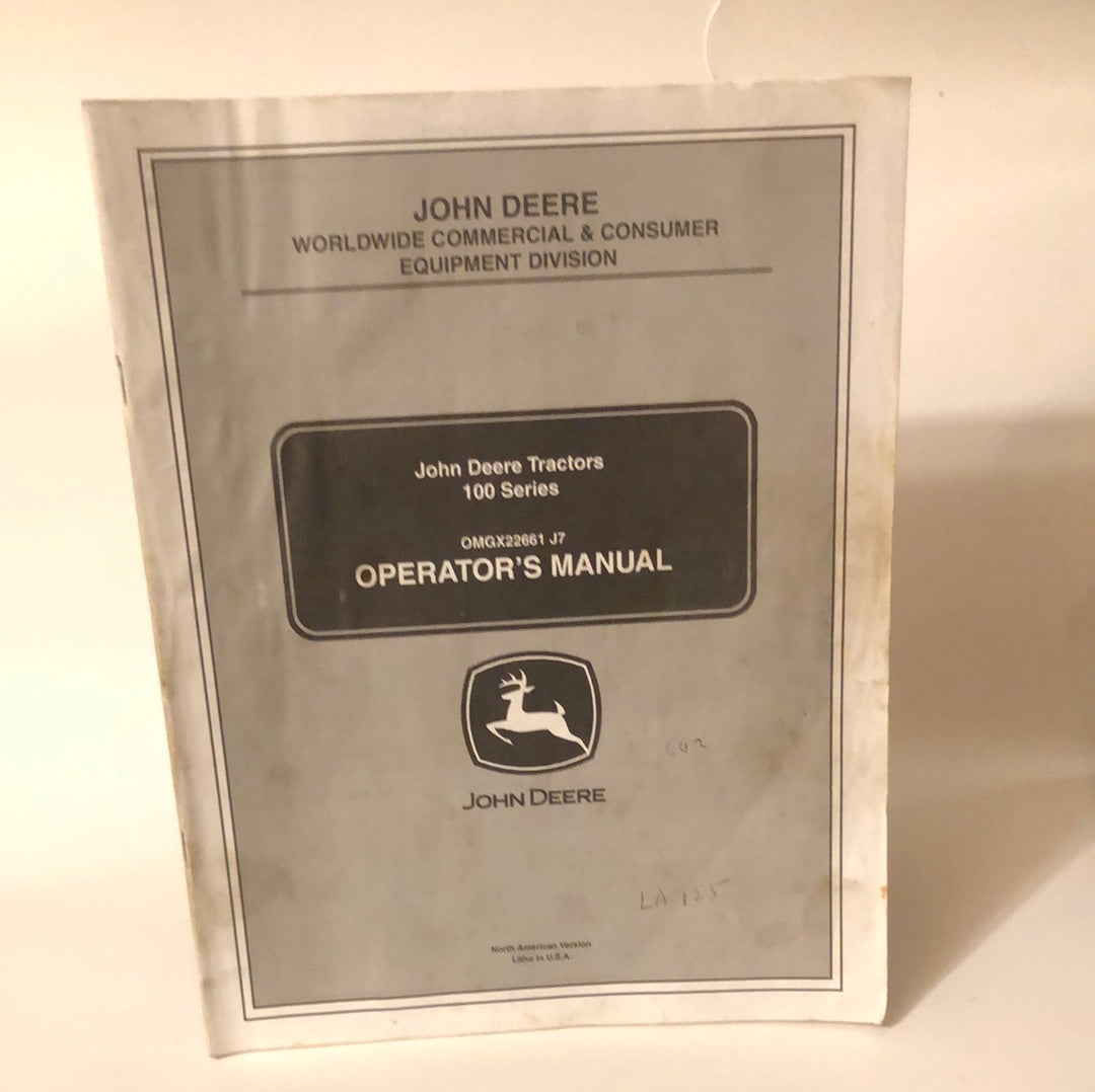 John Deere - Tractor 100 Series OMGX22661 J7 Operator’s Manual