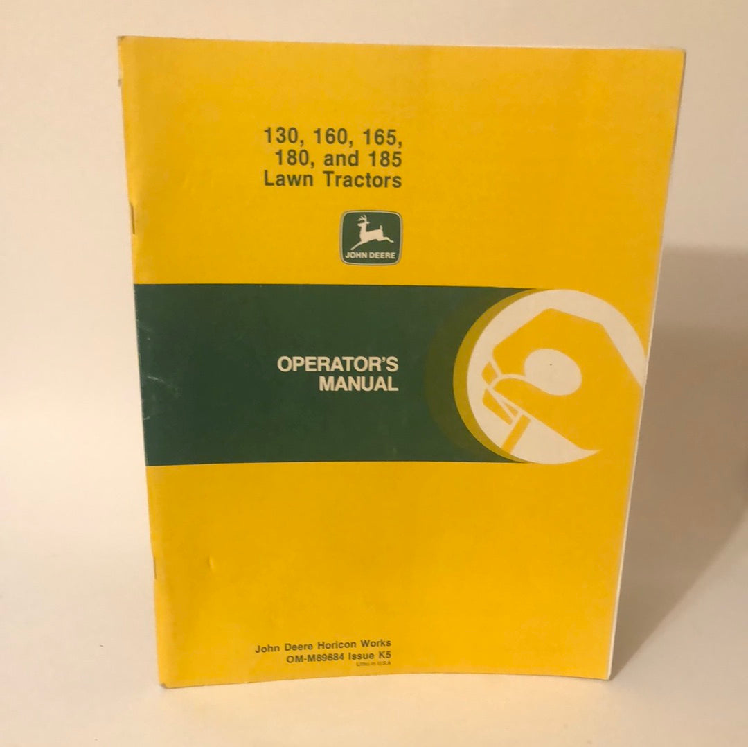 John Deere 130, 160, 165, 180 & 185 Lawn Tractors _ Operator's Manual