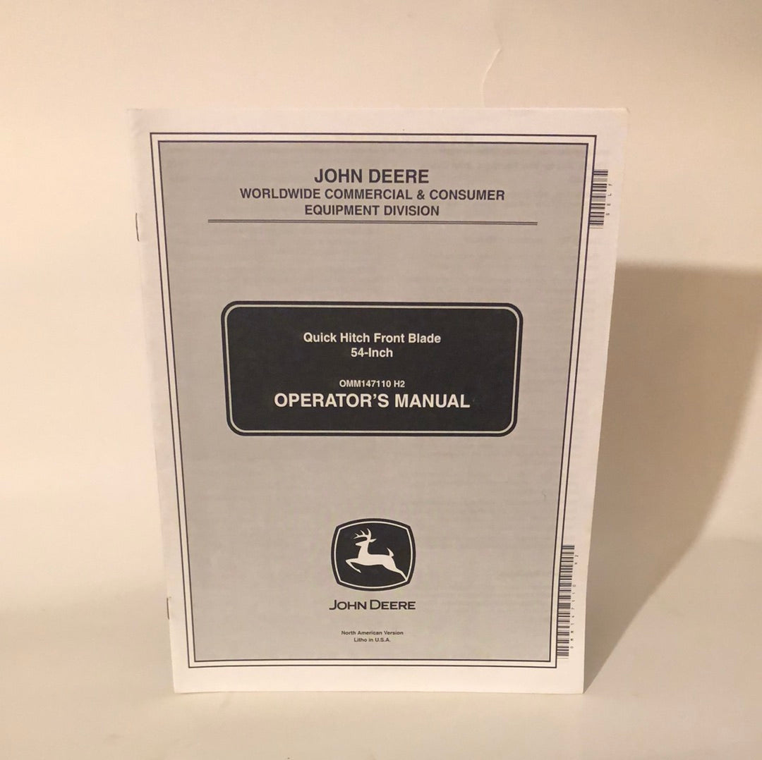 John Deere - Quick Hitch Front Blade 54” Operator’s Manual