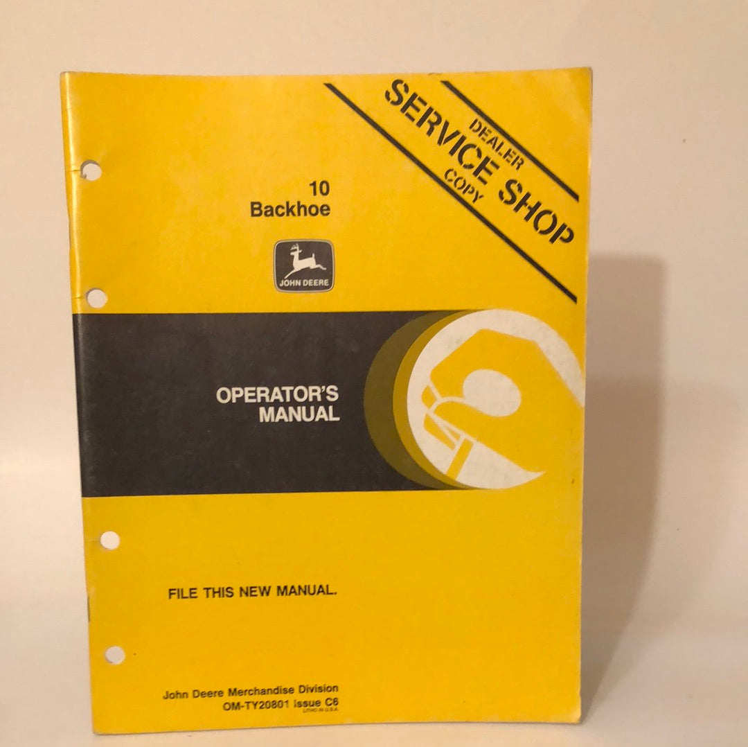 John Deere 10 Backhoe _ Operator's Manual