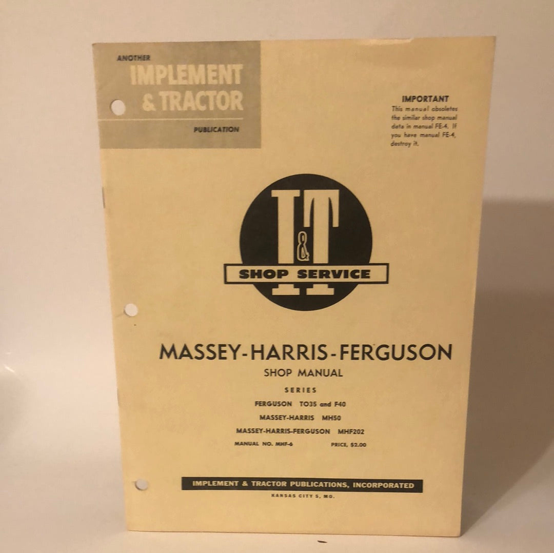 Massey-Ferguson _ model MF 285 _ I&T Shop Service _ Shop Manual