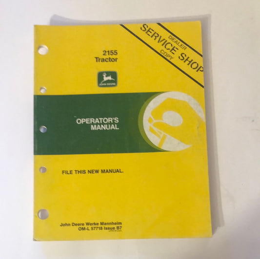 John Deere 2155 Tractor OM-L57718 B7 Operator’s Manual