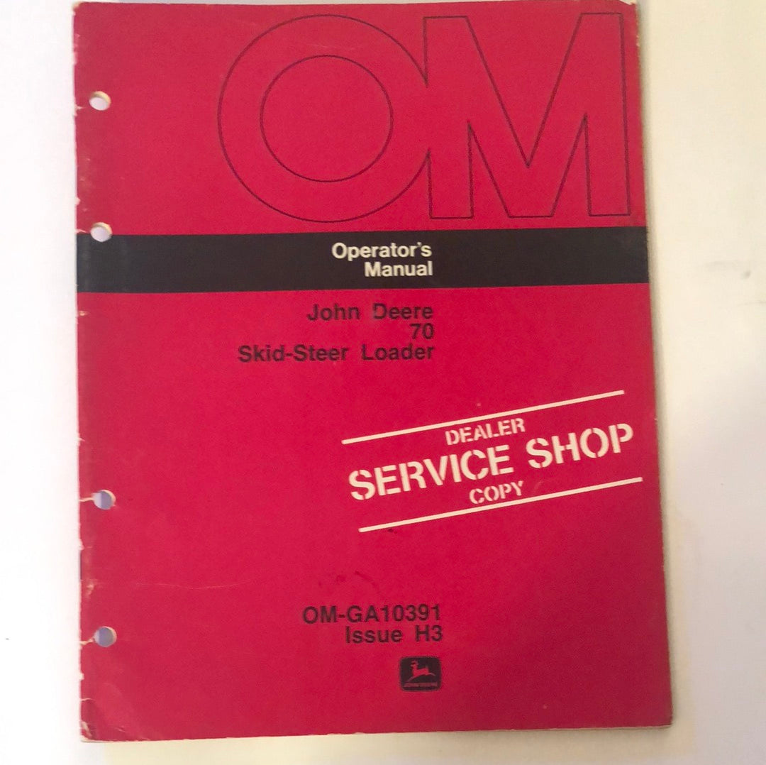 John Deere 70 Skid-Steer Loader OM-GA10391 H3 Operator’s Manual