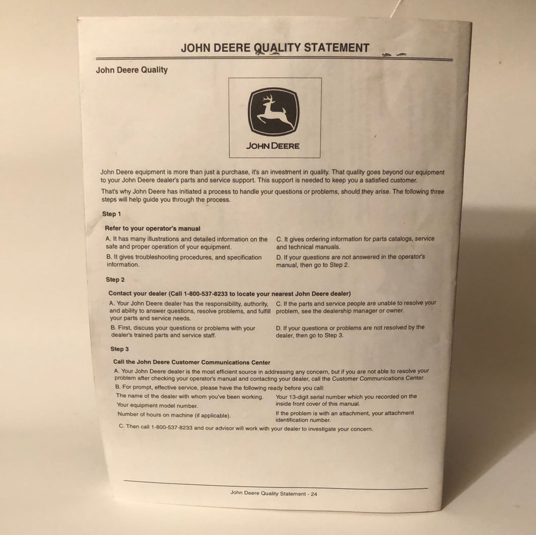 John Deere _ 2 Bag Bagger _ Operator’s Manual - OMGX20927 K1