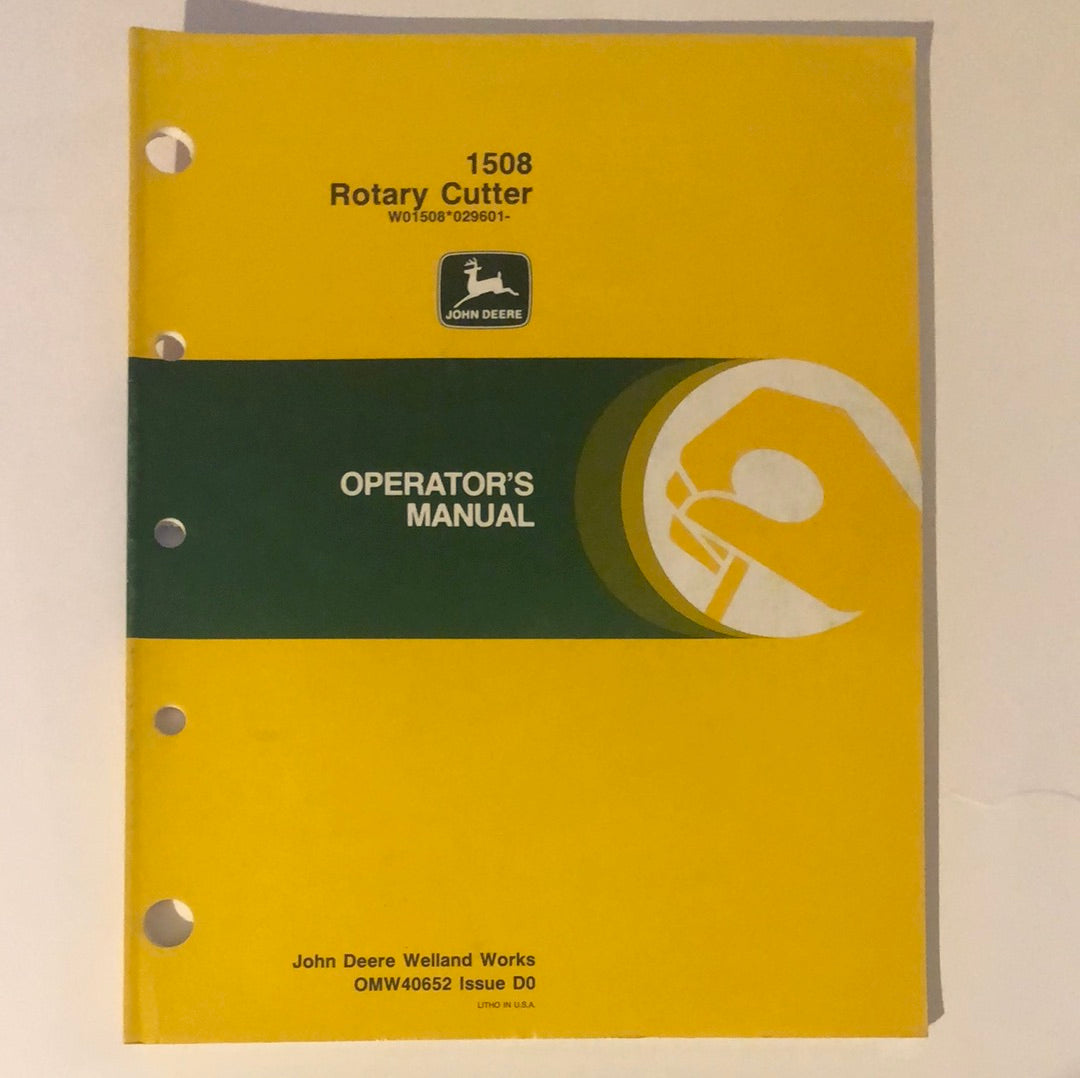 John Deere 1508 Rotary Cutter OMW40652 D0 _ Operator's Manual