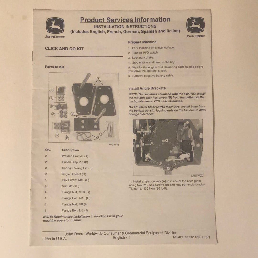 John Deere Click and Go Kit _ Product Services Information