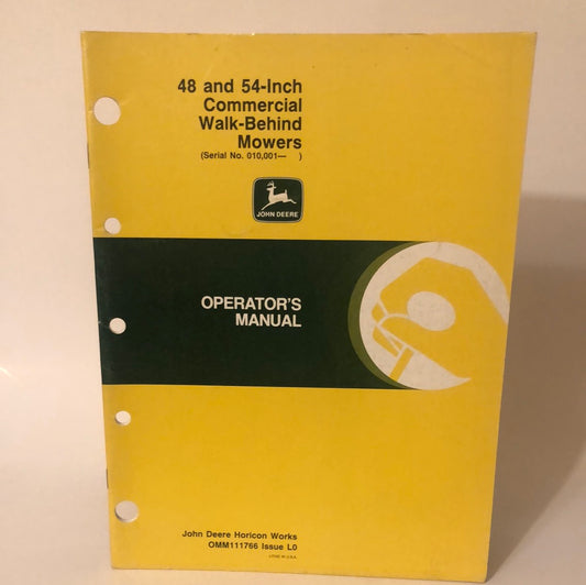 John Deere 48 & 54 Inch Commercial Walk-Behind Mowers _ Operator's Manual