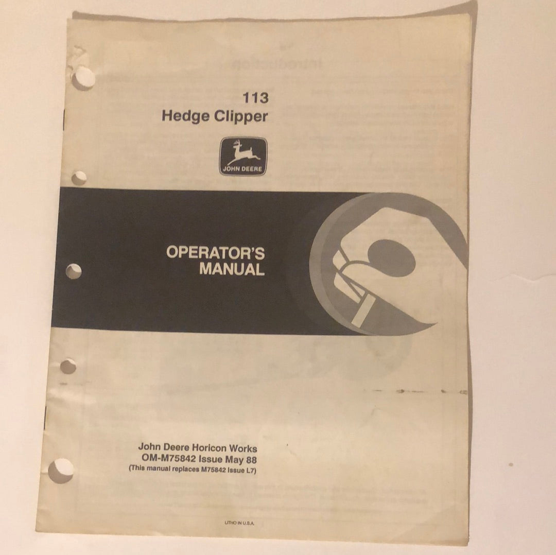 John Deere 113 Clipper _ Operator’s Manual