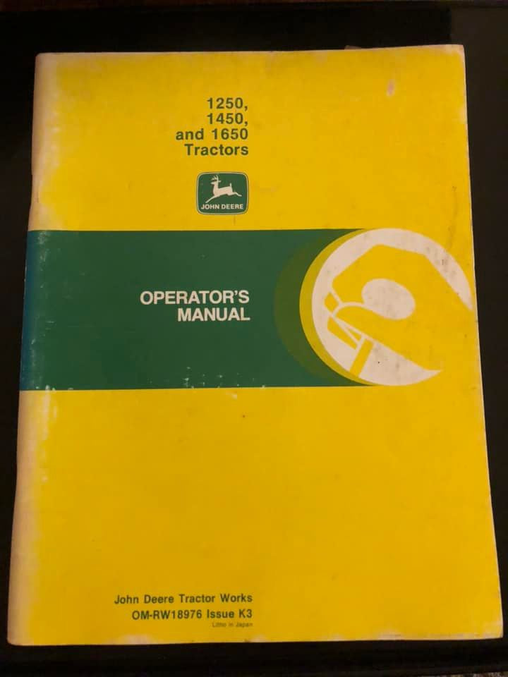 John Deere 1250, 1450 & 1650 Tractor _ Operator's Manual