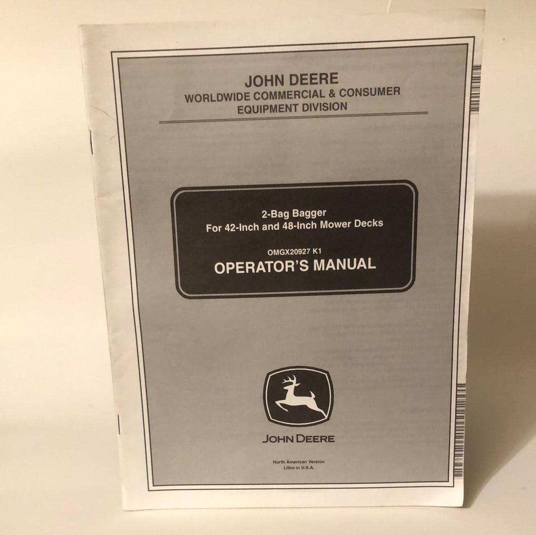 John Deere _ 2 Bag Bagger _ Operator’s Manual - OMGX20927 K1