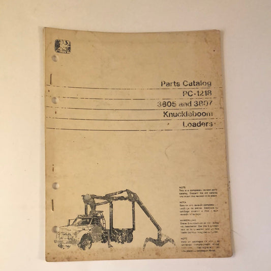 John Deere 3805 & 3807 Knuckleboom Loaders PC-1218 _ Parts Catalog