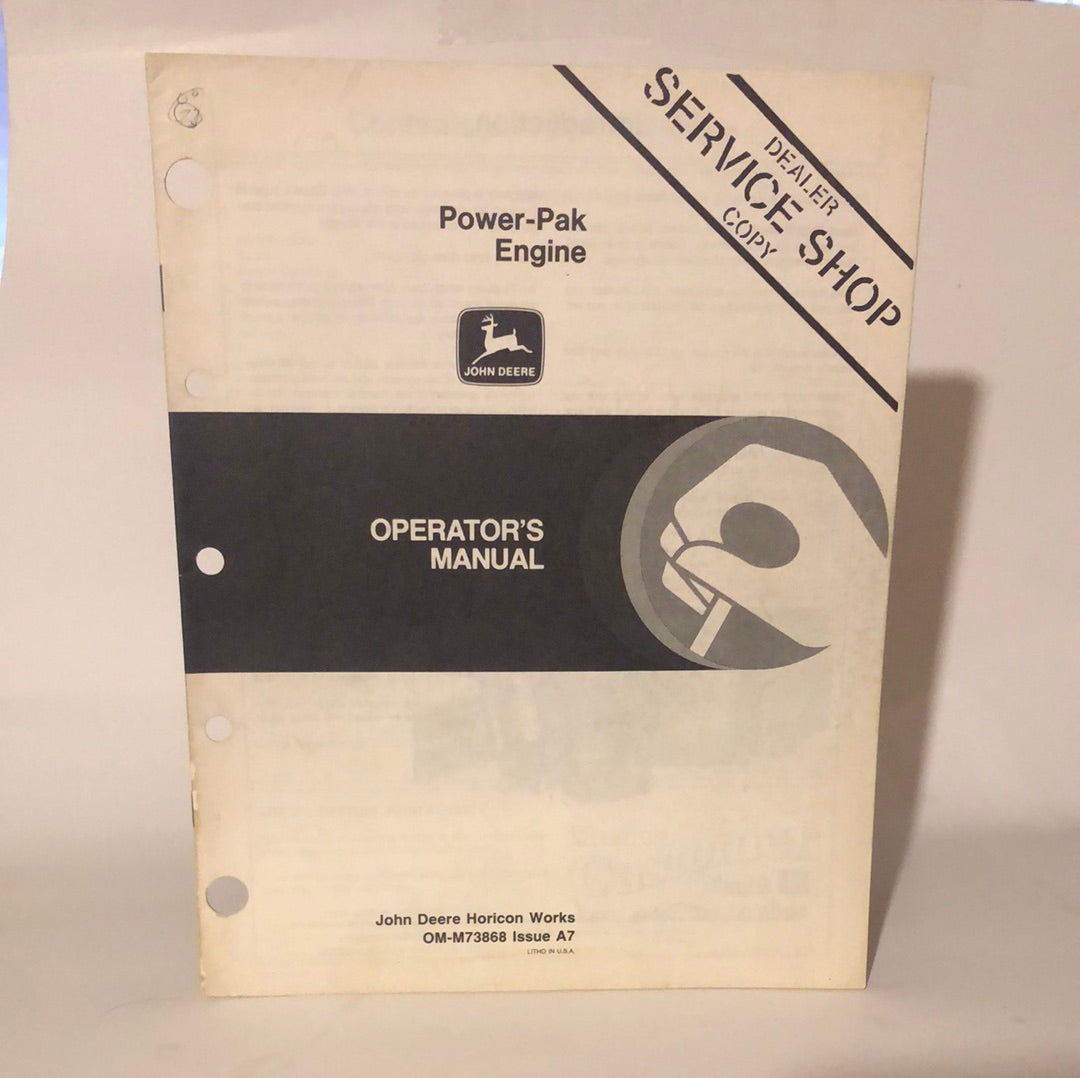 John Deere - Power-Pak Engine OMM73868 A7 Operator’s Manual