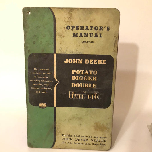 John Deere Potato Digger Double _ Operating Manual