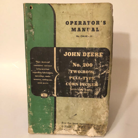 John Deere No 200 Two-Row Pull-Type Corn Picker _ Operating Manual