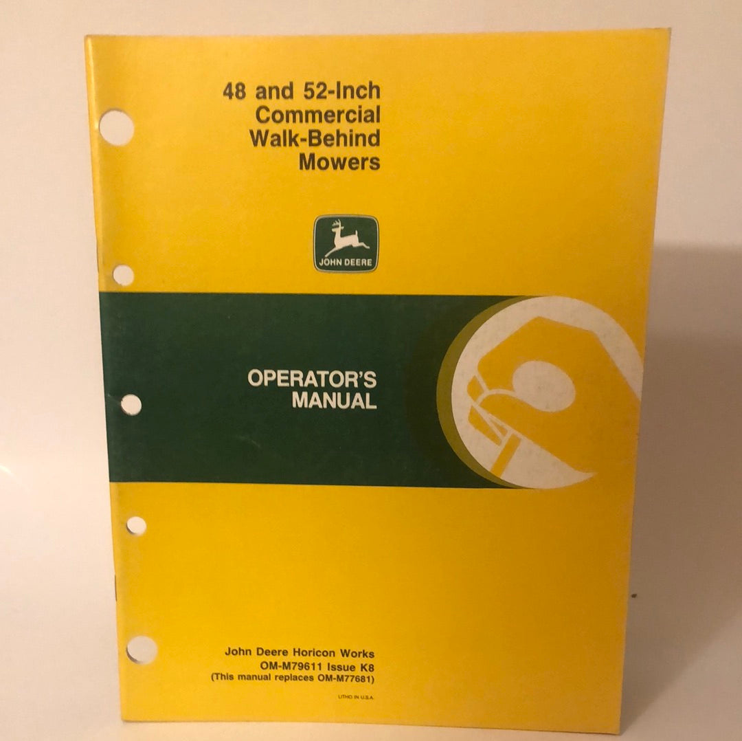 John Deere 48 & 52 Inch Commercial Walk-Behind Mowers _ Operator's Manual