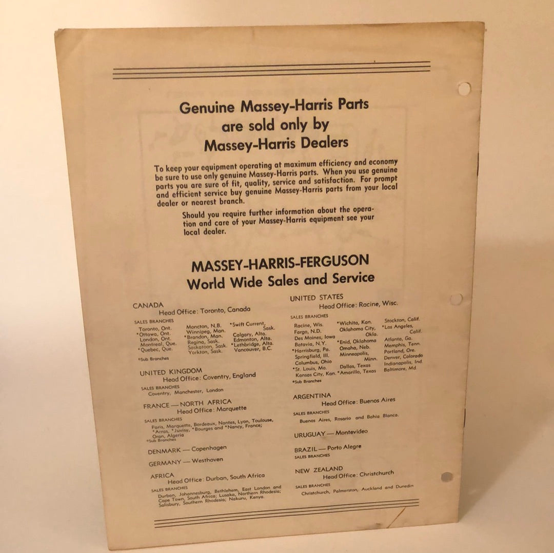 Massey-Harris & Ferguson Plows - Illustrated Repair Parts List Economy Plow Bottoms