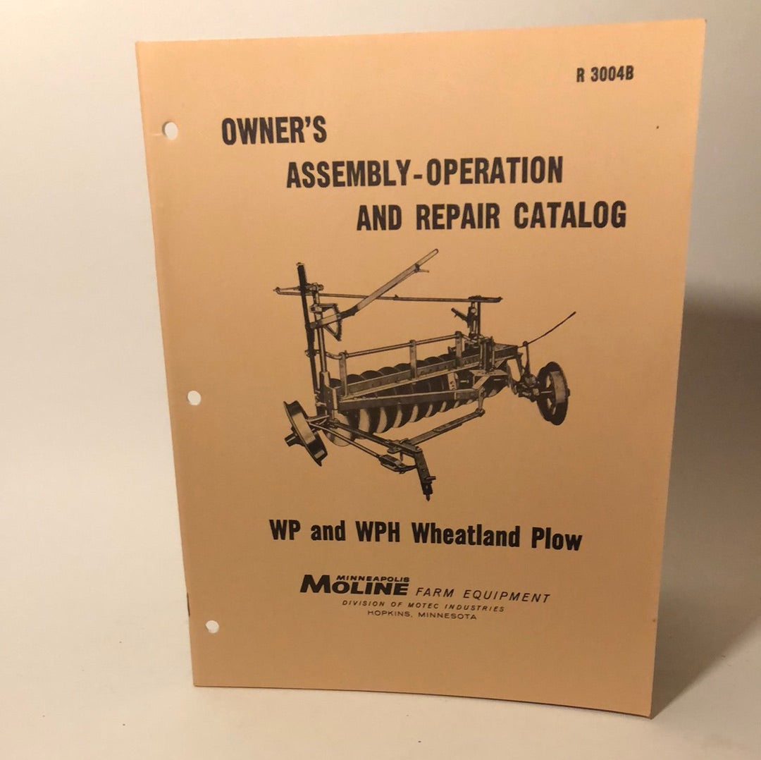 Minneapolis Moline - WP & WPH Wheatland Plow - Owner's Assembly-Operation & Repair Catalog