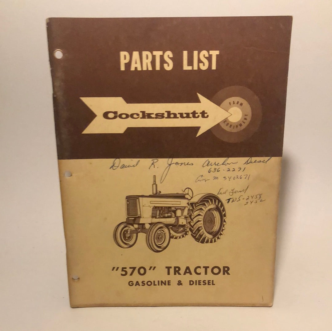 Cockshutt “570” Tractor Gasoline & Diesel parts list – Carmichael's Garage