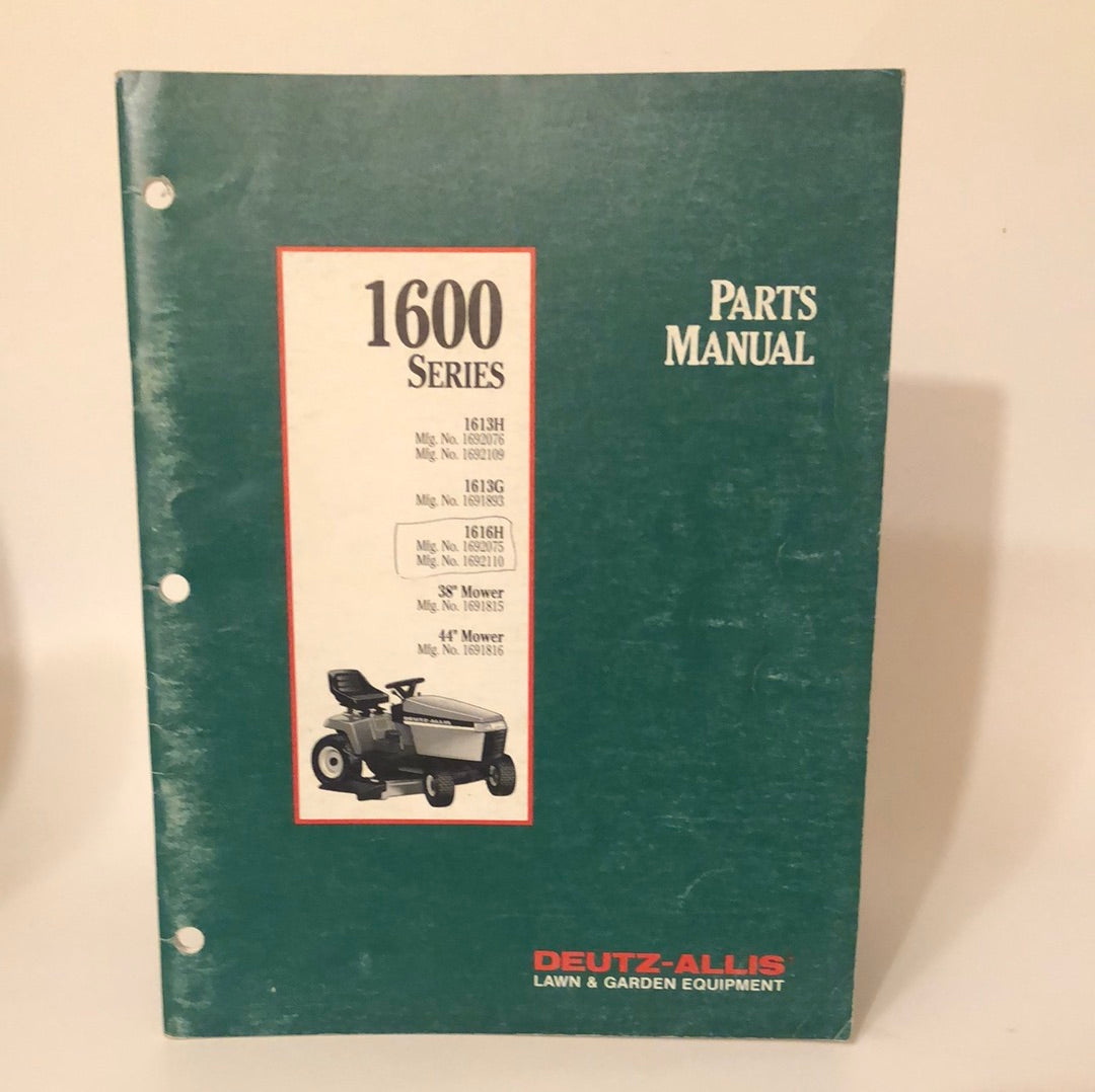 Deutz-Allis Lawn & Garden _ 1600 Series _ Parts Manual