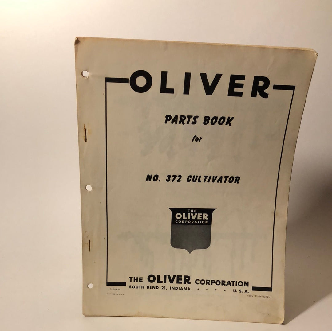 Oliver Parts Book No 372 Cultivator