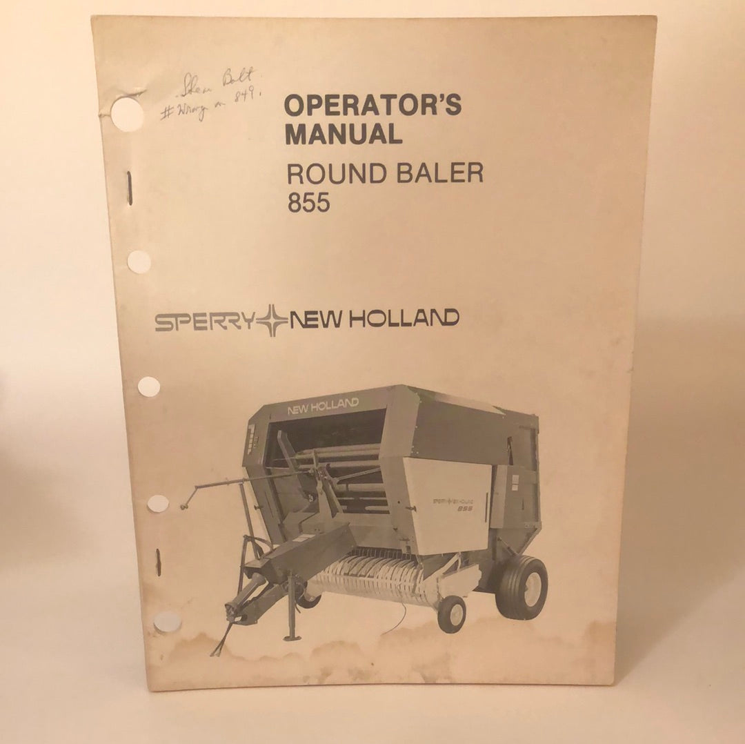 Sperry New Holland - Round Baler 855 - Operator's Manual