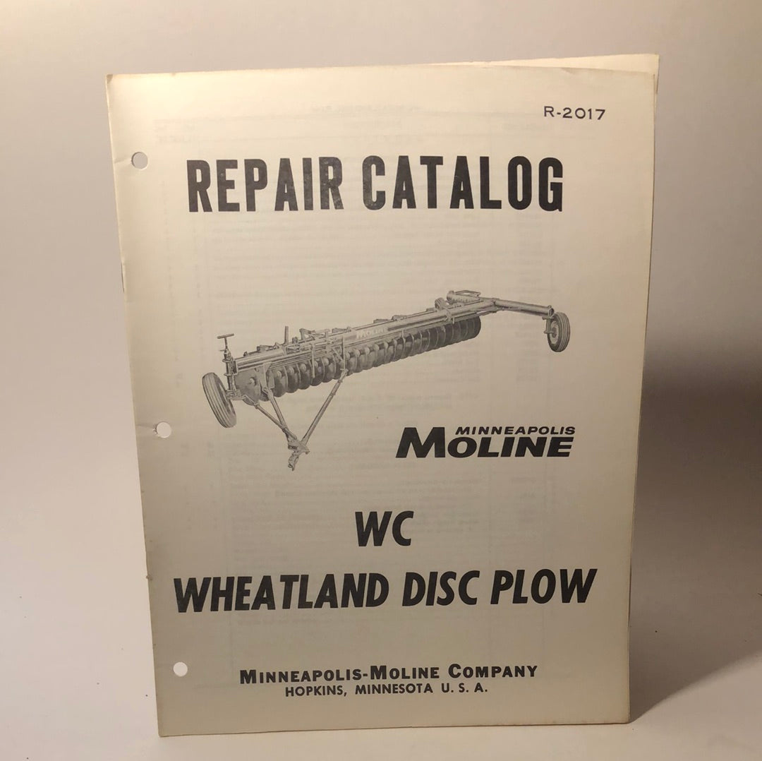 Minneapolis Moline - WC Wheatland Disc Plow - Repair Catalog