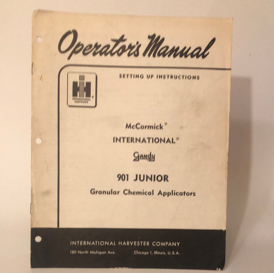 IH McCormick International Gandy 901 Junior Granular Chemical Applicators - Operator's Manual