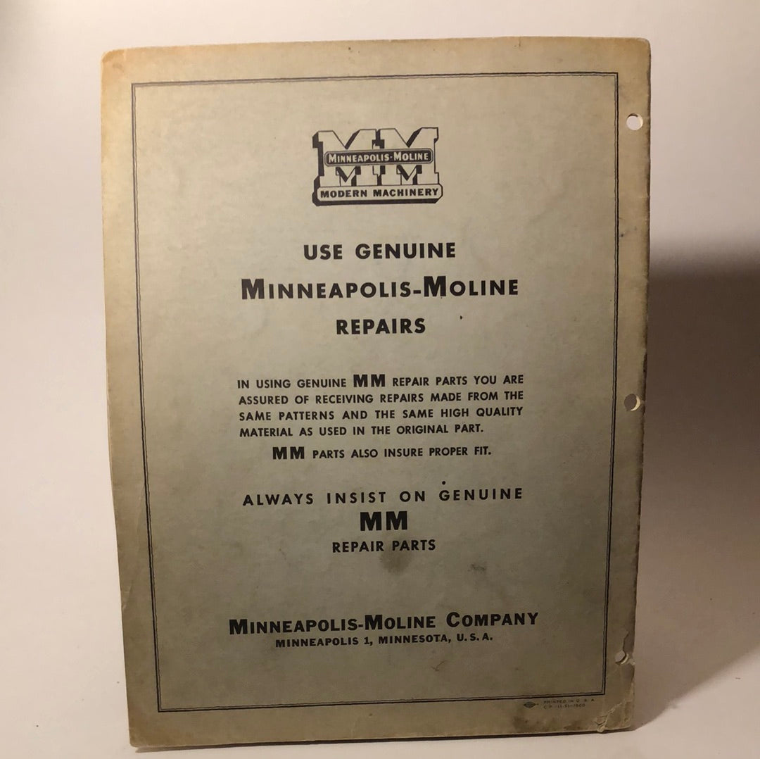 Minneapolis Moline - UM-2-3-4 Series Tractor Mowers - Repair Catalog