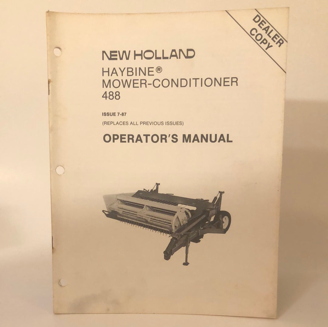 Sperry New Holland -Haybine Mower-Conditioner 488 - Operator's Manual