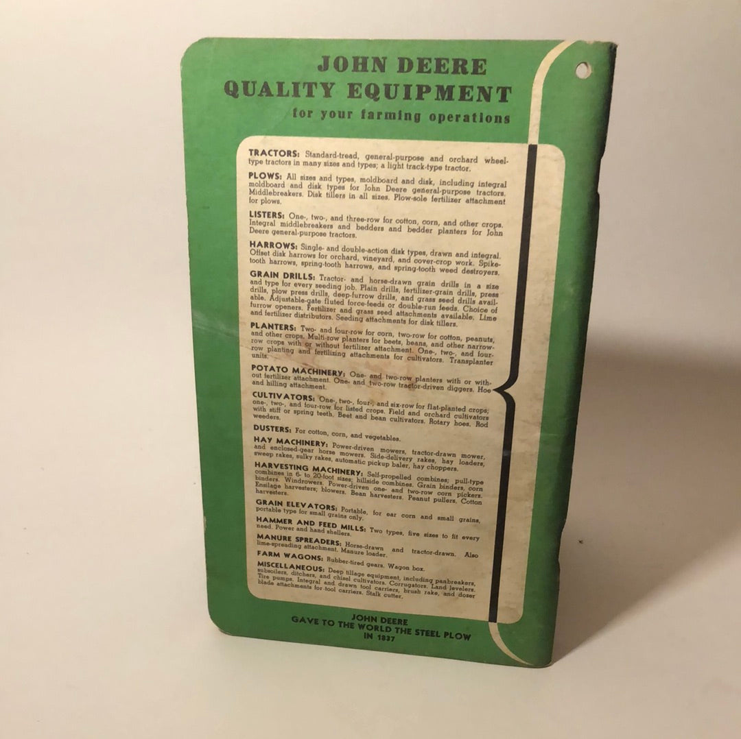 John Deere van Brunt Grain a drill Model B — operator’s manual