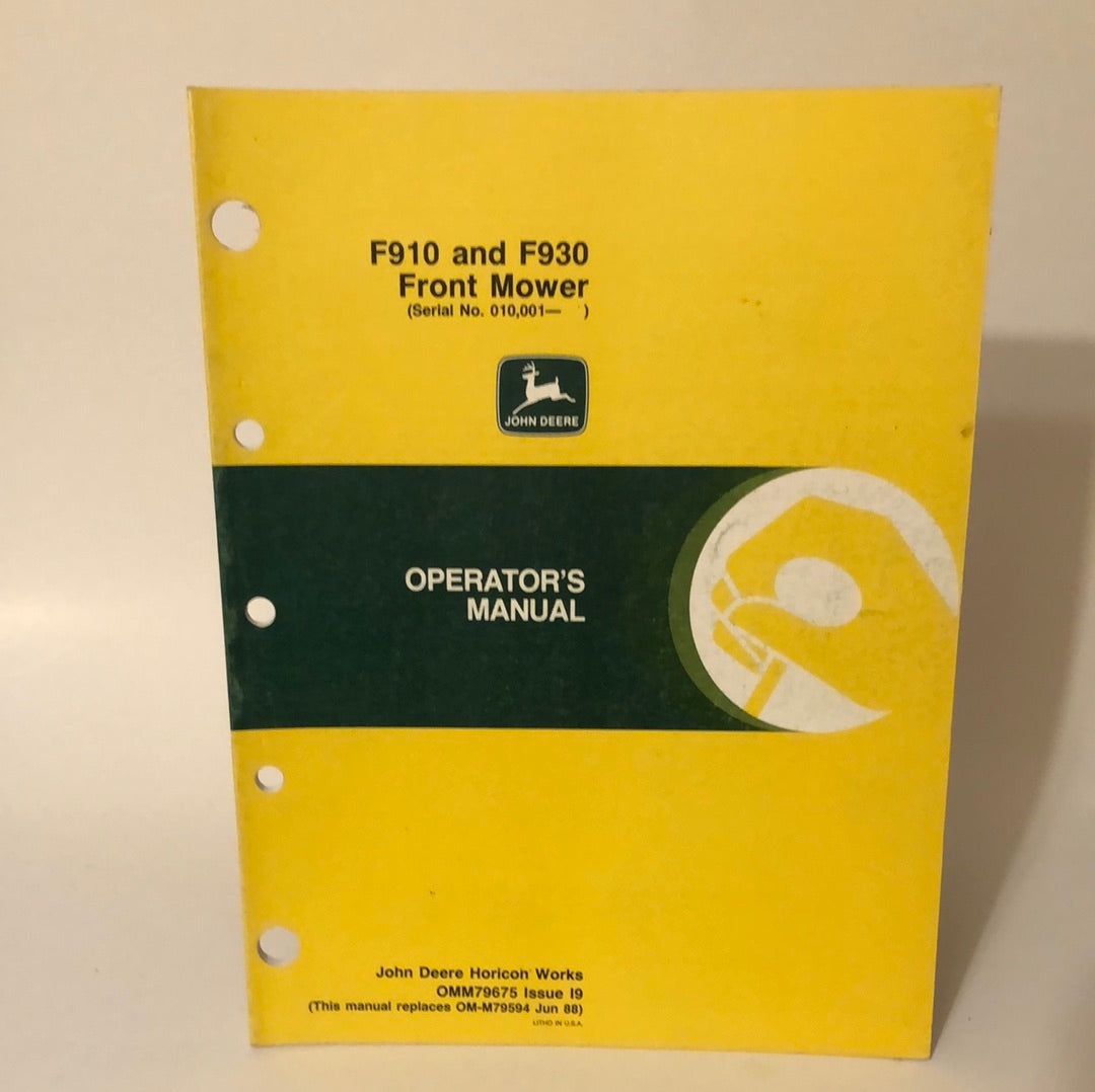 John Deere F910 & F930 Front Mowers _ Operator's Manual