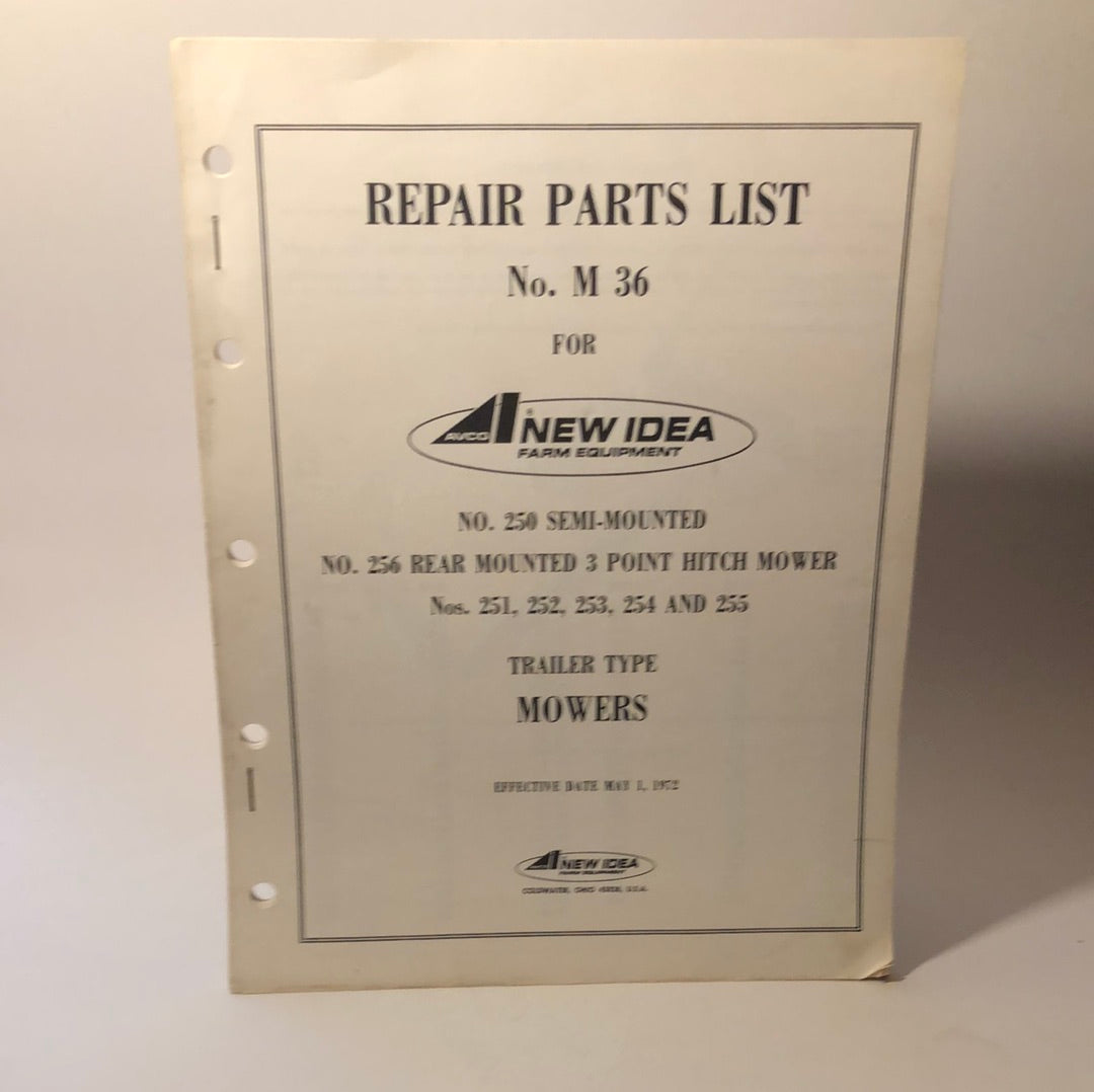 New Idea _ No M 36 _ Repairs Parts List