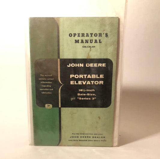 John Deere Portable Elevator — operator’s manual