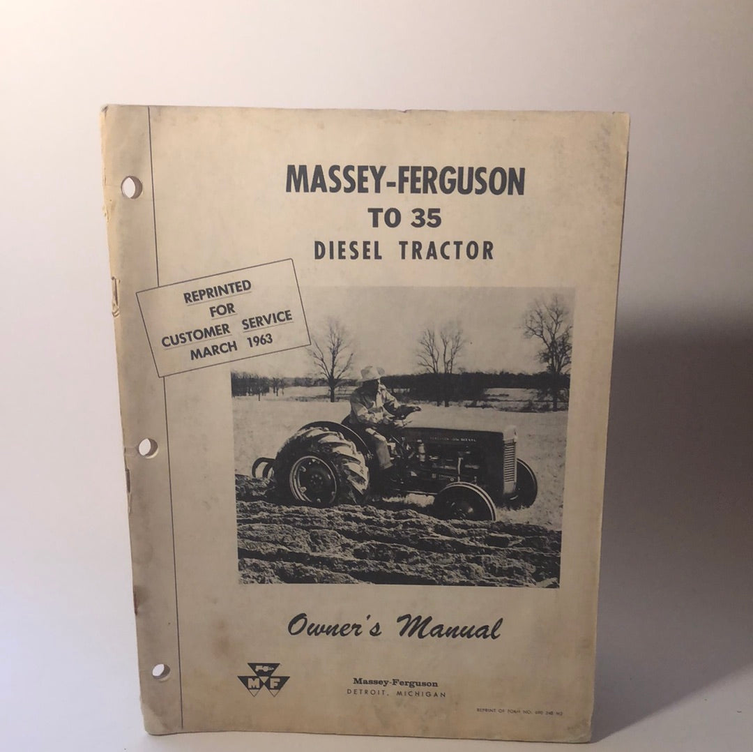 Massey-Ferguson TO 35 Diesel Tractor owner’s manual