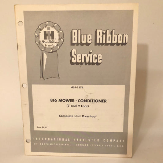 IH Blue Ribbon Service - 816 Mower-Conditioner 7 & 9ft _ GSS-1374