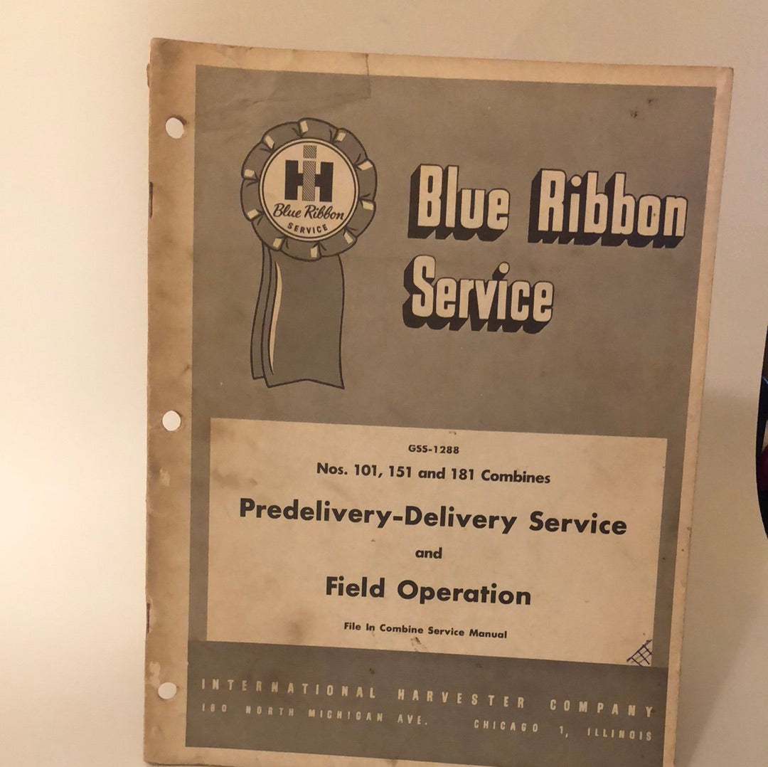 IH Blue Ribbon Service Manual - GSS-1288 Nos 101, 151 & 181 Combines