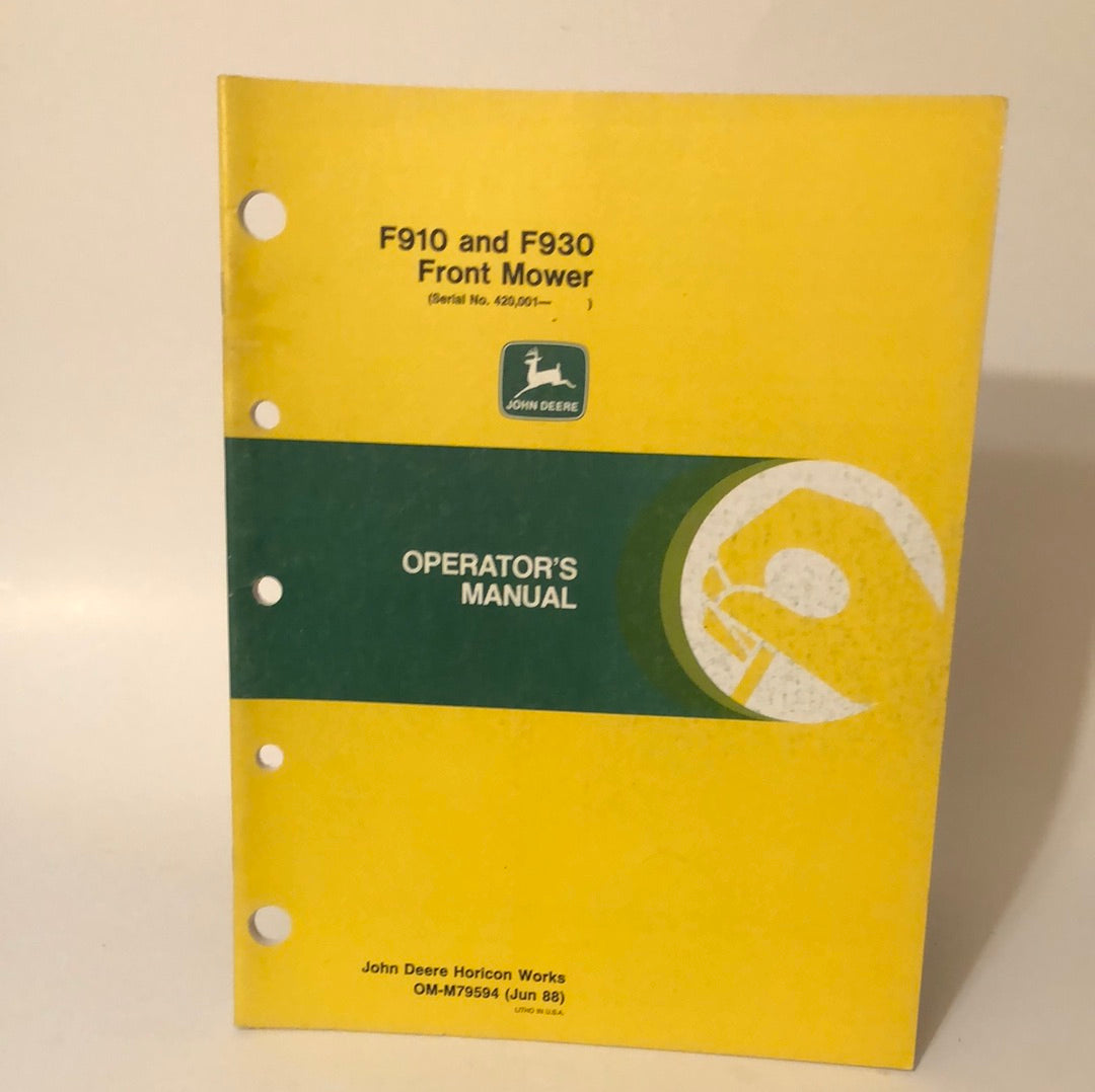 John Deere F910 & F930 Front Mowers _ Operator's Manual