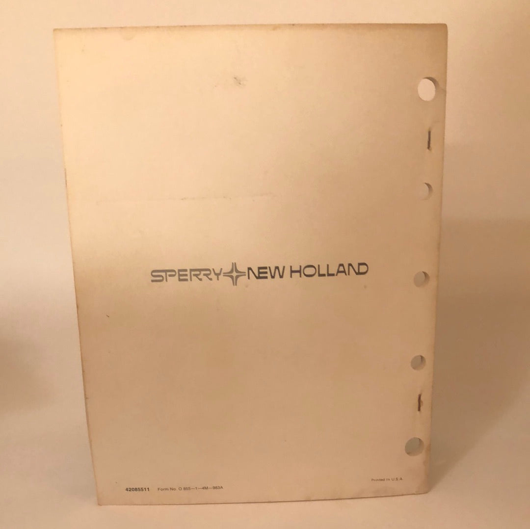 Sperry New Holland - Round Baler 855 - Operator's Manual