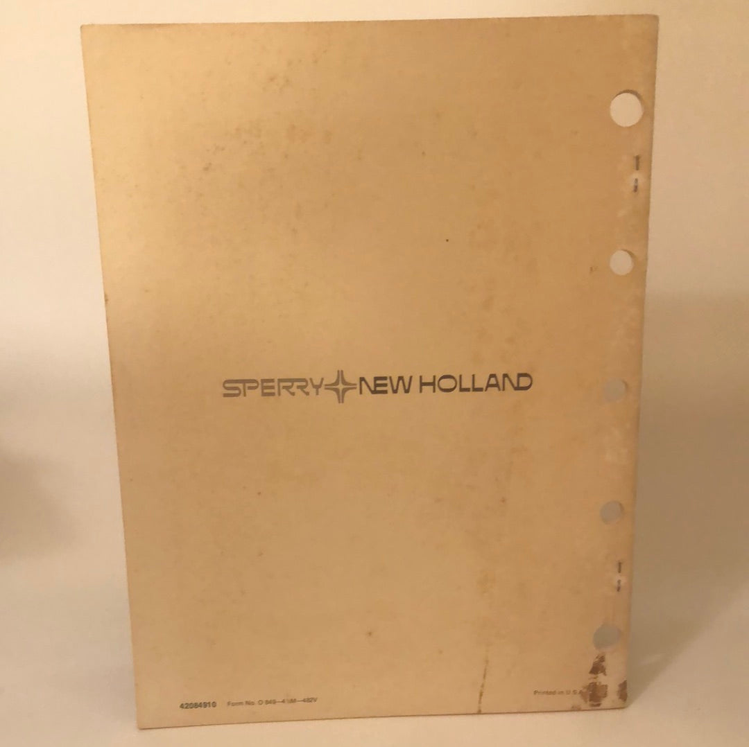 Sperry New Holland Round Baler 849 - Operator's Manual