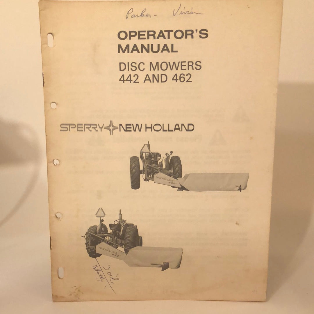 Sperry New Holland - Disc Mowers 442 & 462 - Operator's Manual