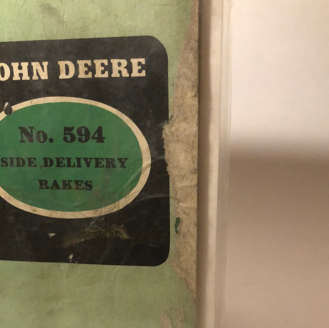 John Deere No 594 Side Delivery Rakes — operator’s manual