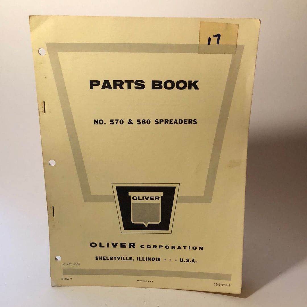 Oliver Parts Book No 570 & 580 Spreaders