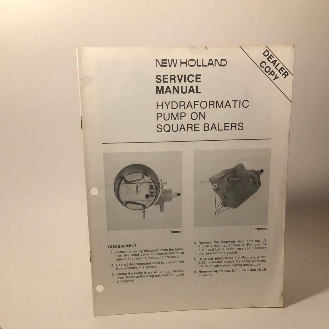 New Holland - Hydraformatic Pump on Square Balers - Dealer Copy Service Manual