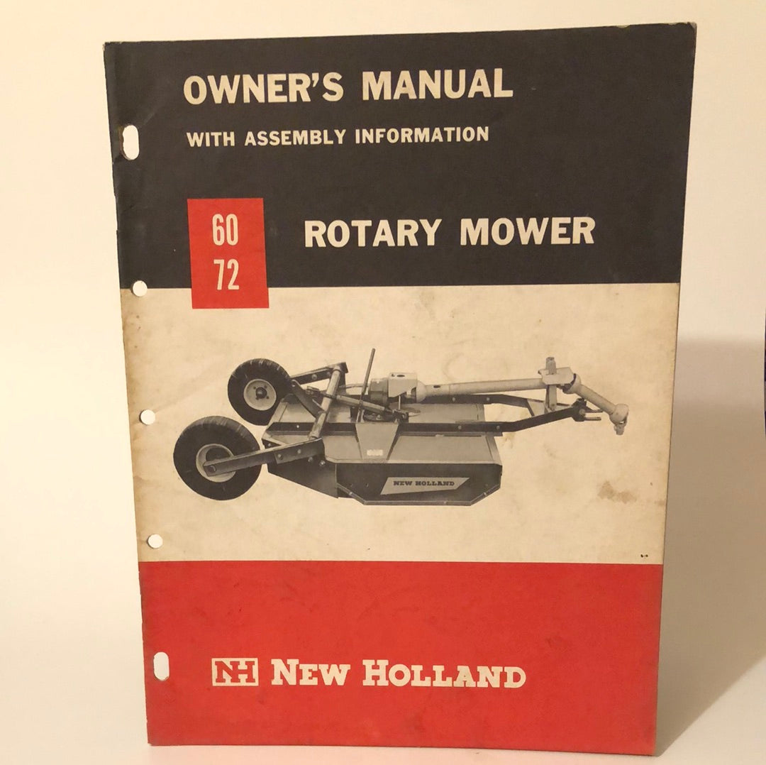 New Holland 60 & 72 Rotary Mower - Owner's Manual w/Assembly Info