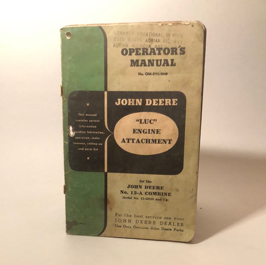 John Deere Luc Engine Attachment — operator’s manual