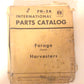 IH FH-3A Forage Field Harvester - Parts Catalog