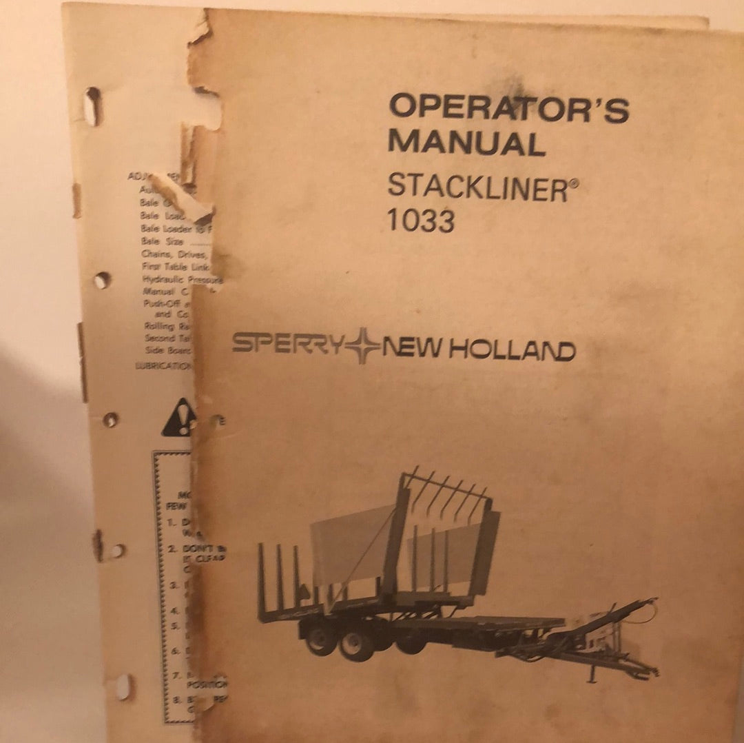 Sperry New Holland Stackliner 1033 - Operator's Manual