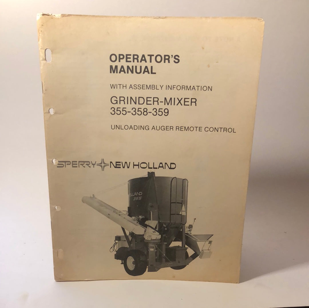 Sperry New Holland - Grinder-Mixer 355-358-359 - Operator's Manual w/Assembly Info