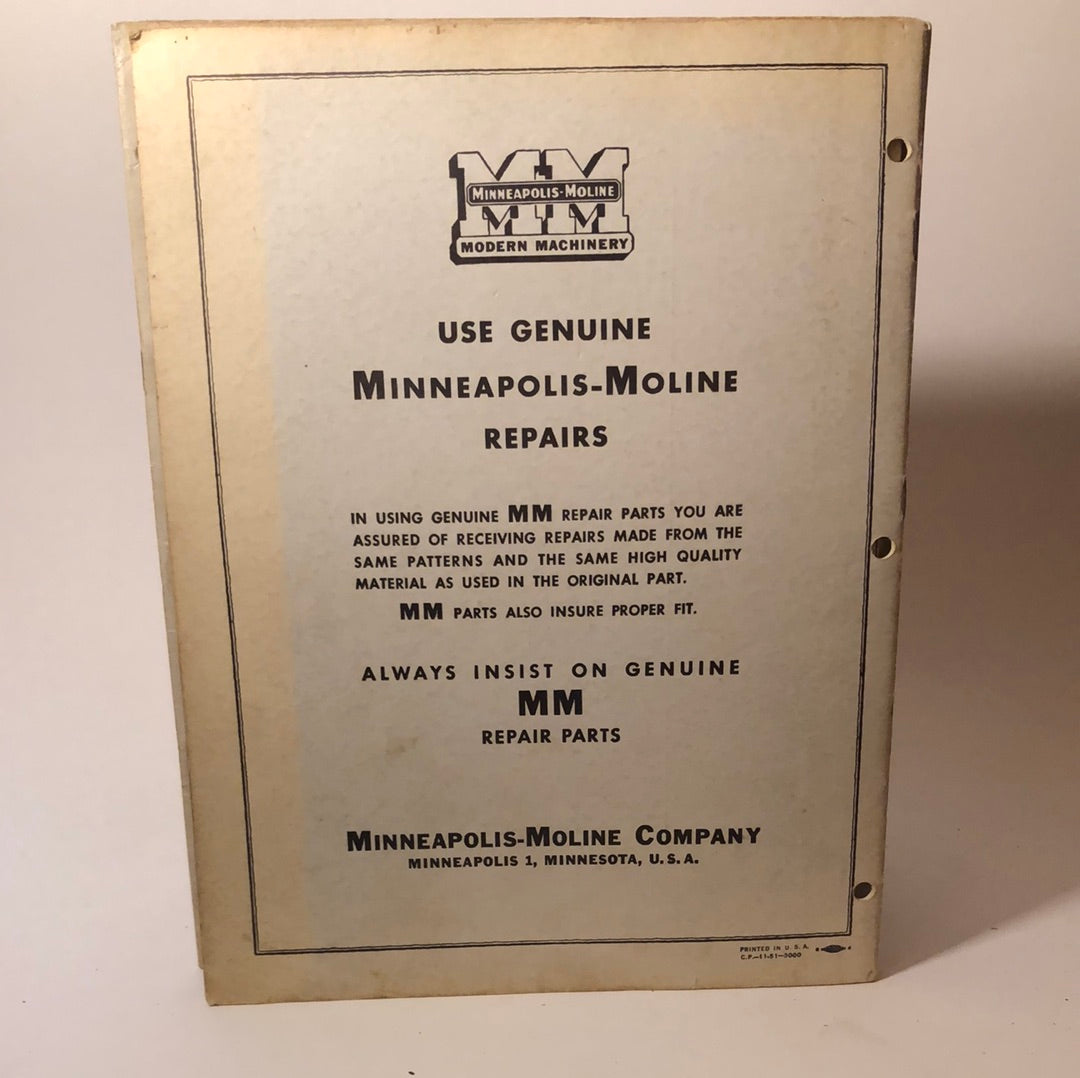 Minneapolis Moline - UM-5 Tractor Mower - Repair Catalog